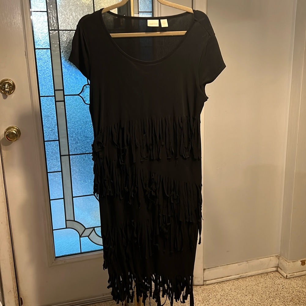 Black Chico fringe, dress size 8, never worn